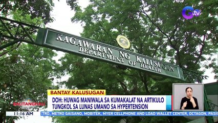 DOH: Huwag maniwala sa kumakalat na artikulo tungkol sa lunas umano sa hypertension | BT