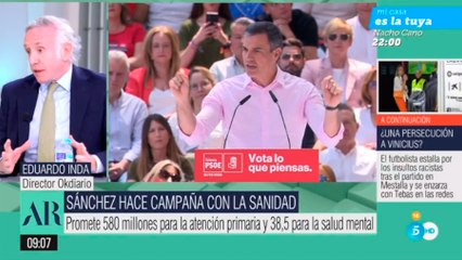 Inda le recuerda a Sánchez que "ha tenido cinco años" para aplicar las medidas que ahora promete