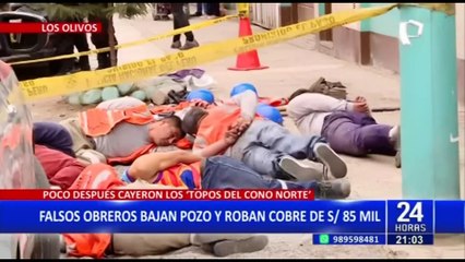 下载视频: Los Olivos: ladrones se disfrazan de obreros y roban cables valorizados en 85 mil soles