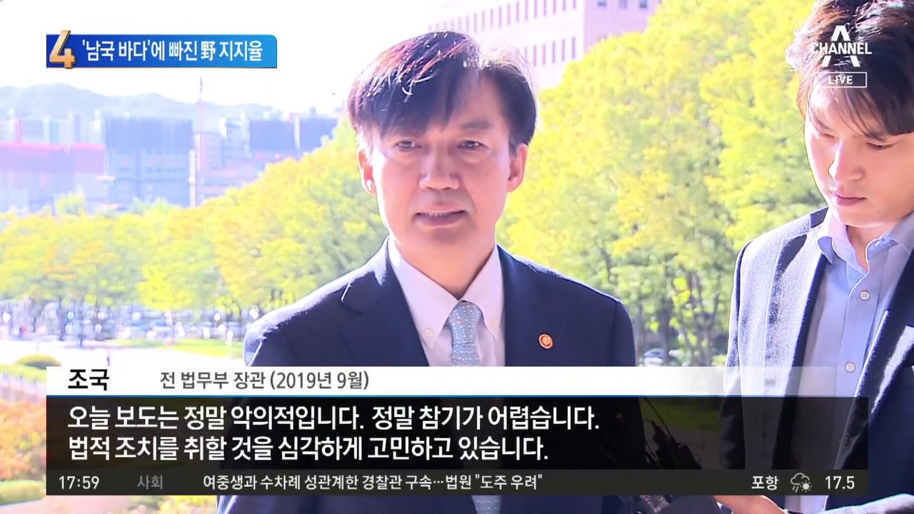 ‘남국 바다’ 빠진 野 지지율…‘조국의 강’보다 깊었다