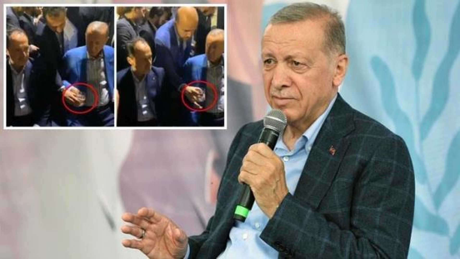 Erdoğan'ın korumasının getirdiği suyu içmediği görüntü sonrası herkes aynı  soruyu soruyor - Dailymotion Video