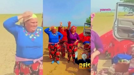 Başkan Erdoğan'a destekler devam ediyor! Tarlada çalışırken "Dombra" açtılar