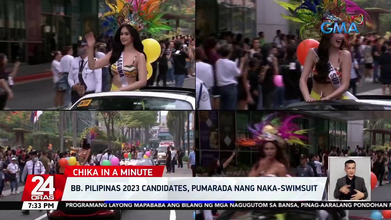 BB. Pilipinas 2023 candidates, pumarada nang naka-swimsuit | 24 Oras