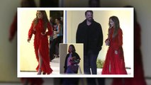 Lady in red: Jennifer Lopez makes sure all eyes are on her at stepdaughter Seraphina's play in LA with Ben Affleck... but doesn't interact with his low-key ex Jennifer Garner