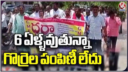 GMPS Protest On Distribution Of Sheeps At Karimnagar _ V6 News