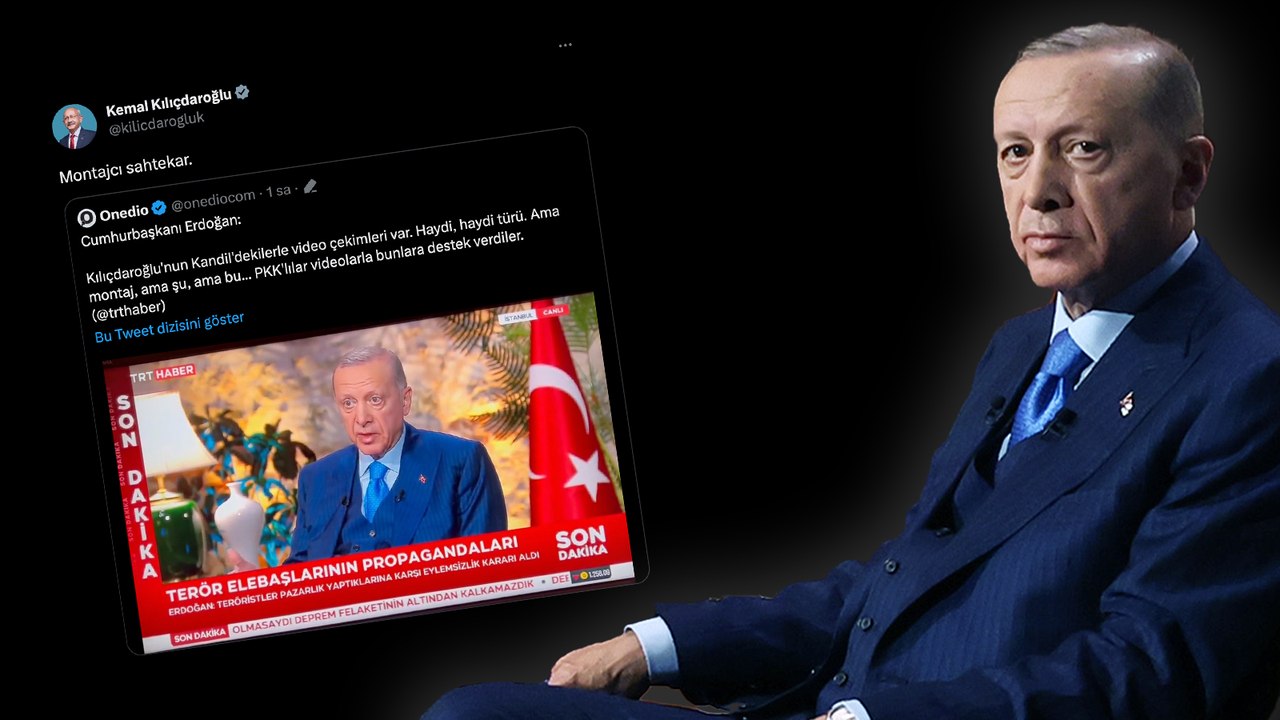 Erdoğan, miting alanlarında izlettiği montaj görüntüleri sahiplendi: “Kılıçdaroğlu’nun Kandil’dekilerle video çekimleri var; ama montaj, ama şu, ama bu”