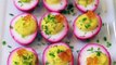 Easy Beet-Dyed Deviled Eggs for Easter!
