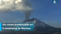Ante riesgo volcánico por el Popocatépetl, suspenden clases en Morelos
