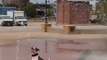 Dog Enjoys While Playing Around Water Fountains