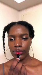 Glossy Red Lip Look #makeup #shorts #shortsvideo #viralvideo #melanin