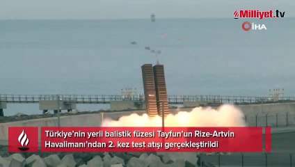 Rize-Artvin Havalimanı’ndan Tayfun füzesi ikinci kez ateşlendi!