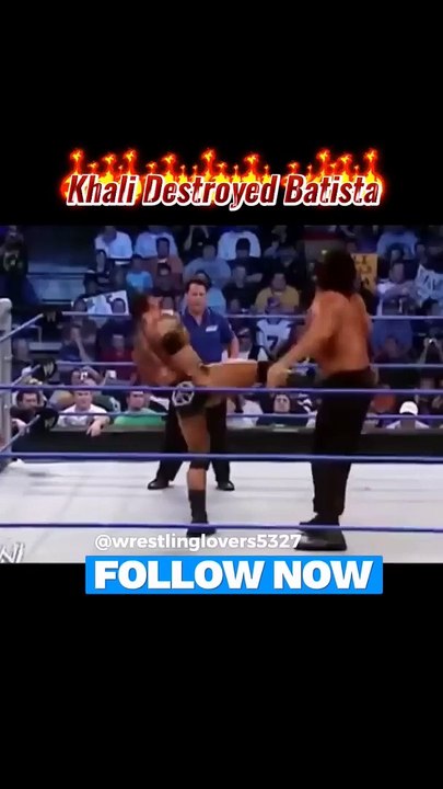 Khali Vs Batista Khali Destroys Batista