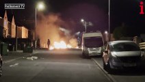 Cars set alight at the scene of a serious road traffic collision in Cardiff