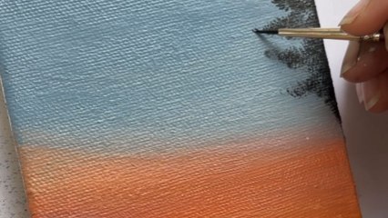 Artist paints a simple yet mesmerizing sunset scenery *Exceptional Art*