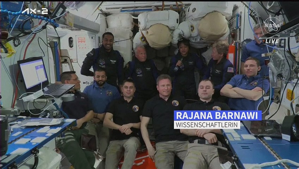 ISS-Besatzung begrüßt erste saudiarabische Astronauten an Bord