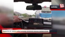 Başkent’te bir otobüs şoförü tartıştığı sürücünün aracının camlarını kırdı