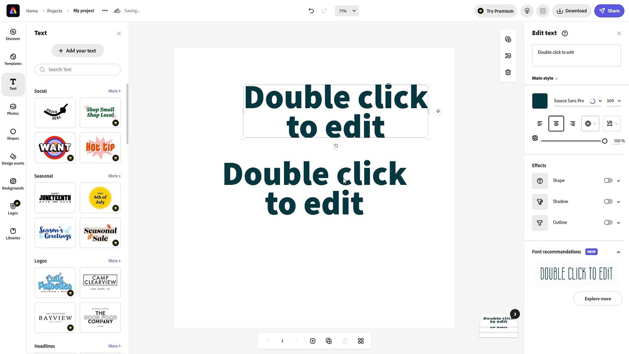 Adobe Express Course Section 3 Working with Text