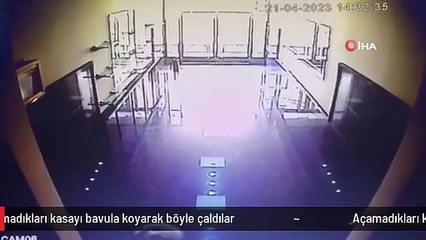 Açamadıkları kasayı bavula koyarak böyle çaldılar