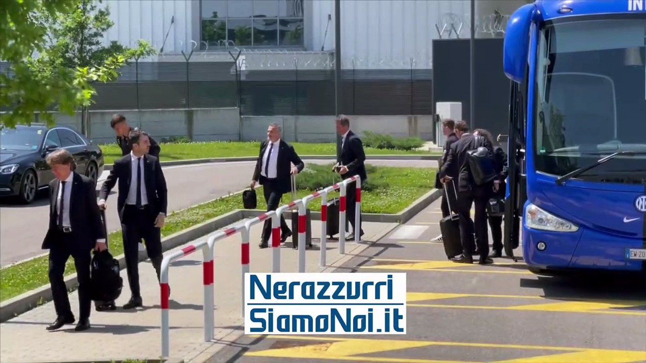 L'Inter in partenza verso Roma per la finale di Coppa Italia