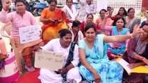महिला स्वास्थ्यकर्मियों का मिनी सचिवालय के बाहर आठवें दिन भी धरना जारी
