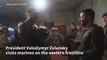 President Zelensky visits Donetsk frontline in east Ukraine, hands out awards to troops