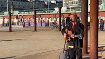 Great singer & songwriter August Radio Project busking today in Brighton Beach #1
