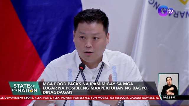Mga food packs na ipamimigay sa mga lugar na posibleng maapektuhan ng bagyo, dinagdagan | SONA