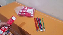 Unboxing and Review of Faber Castell 10 Luminos Eraser Tip Pencils for kids