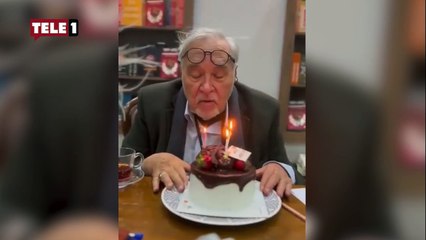 Ortaylı pasta mumuna üflemeden önce seçmene seslendi! "Oy vermeyi unutmayın"