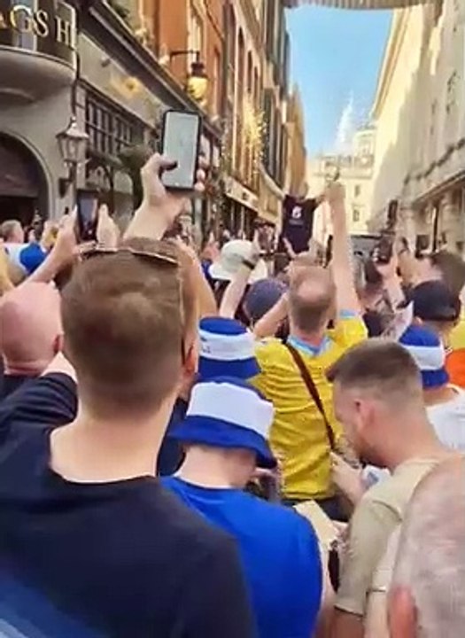 Sheffield Wednesday fans enjoy their morning in Covent Garden ahead of Wembley clash