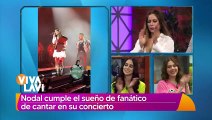 Christian Nodal cumple sueño de fan de cantar en su concierto