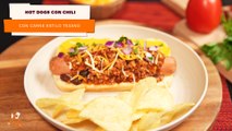 Hot dogs con chili con carne estilo texano | Receta fácil | Directo al Paladar México