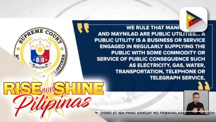 Maynilad at Manila Water, pinagbawalan na isama sa corporate income tax ang gastusin sa operasyon