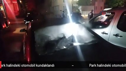 Park halindeki otomobil kundaklandı