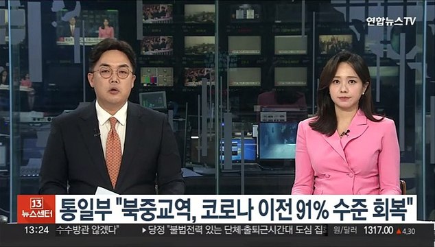 통일부 북중교역, 코로나 이전 91% 수준 회복