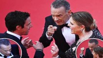 Why does Tom Hanks seem so worked up on the red carpet at Cannes Film Festival?