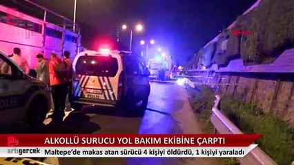 Descargar video: Maltepe'de alkollü sürücü yol bakım ekibinin arasına daldı