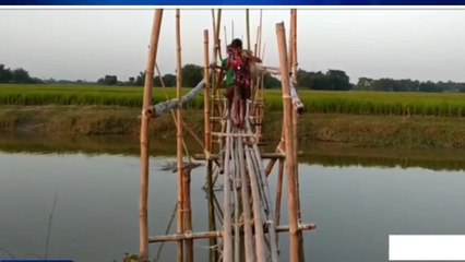 किशनगंज: यह पुल ऐसा की जिसे देख दांतो तले दबानी पड़ेगी उंगली, देखें वीडियो