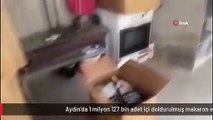 Aydın'da 1 milyon 127 bin adet içi doldurulmuş makaron ele geçirildi