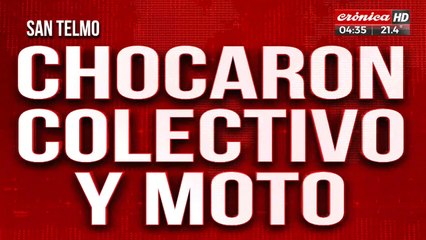 Chocaron colectivo y moto en el barrio de San Telmo
