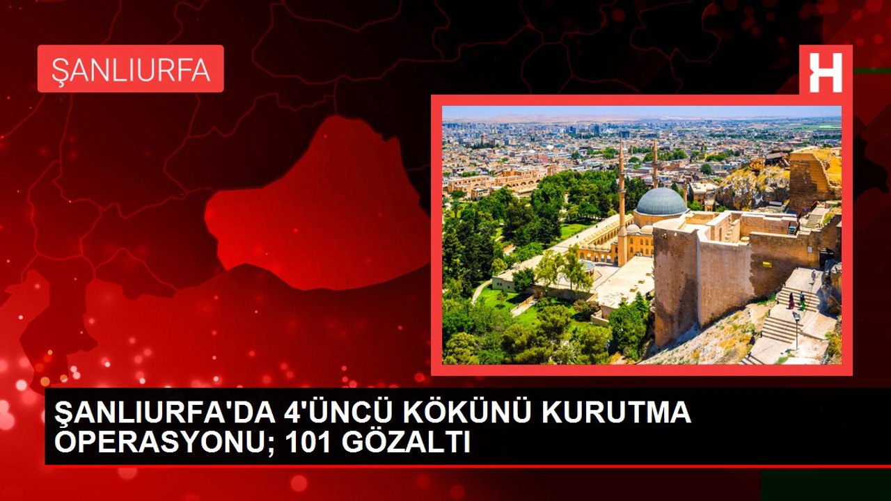 ŞANLIURFA'DA 4'ÜNCÜ KÖKÜNÜ KURUTMA OPERASYONU; 101 GÖZALTI