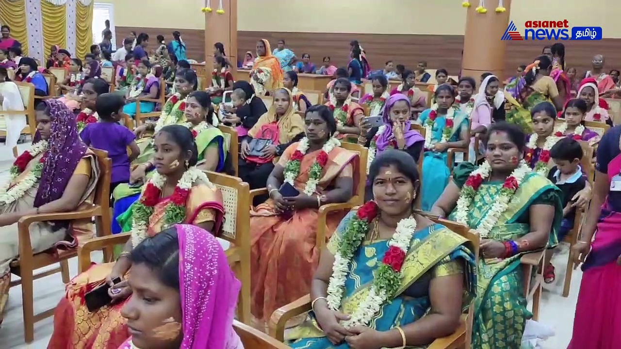 அமைச்சர் நேரு தலைமையில் நடைபெற்ற சமுதாய வளைகாப்பு; கர்ப்பிணிகளை அட்சதை தூவி வாழ்த்திய அமைச்சர்