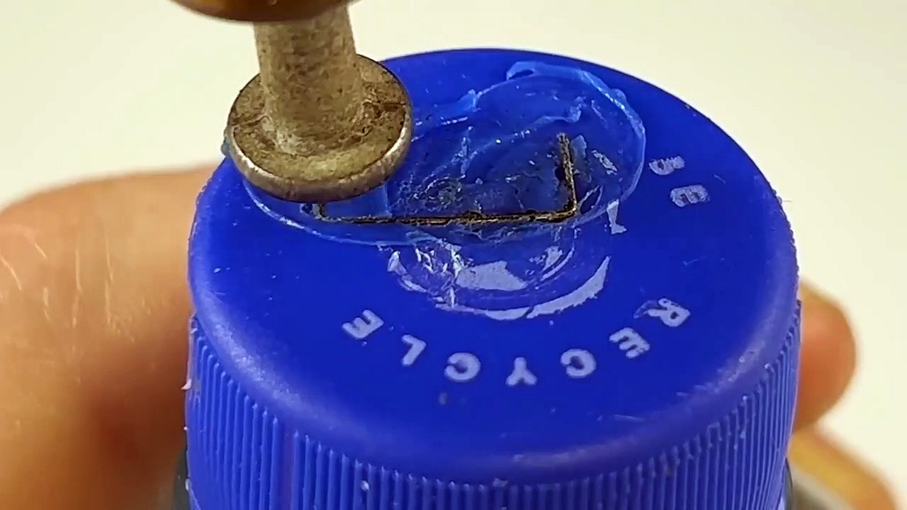 Place the rivets in your electric soldering iron and admire the results