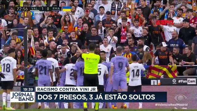 Racismo contra Vini Jr: 3 presos já foram soltos 24/05/2023 11:47:21