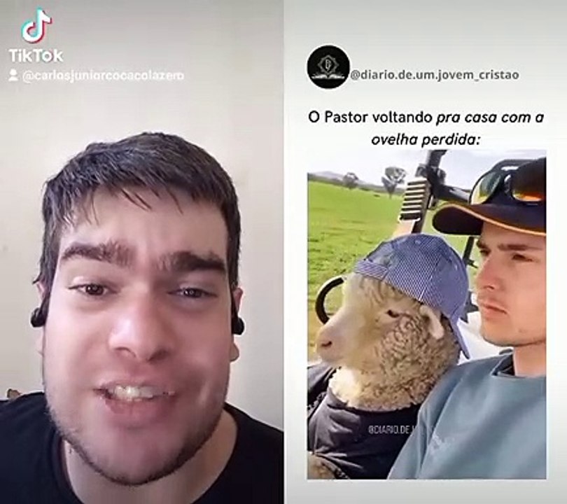 Pastor voltando com ovelha perdida  kkkk