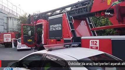 Üsküdar'da araç bariyerleri aşarak alttaki sokağa düştü: 1 hafif yaralı