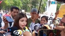 Daniela Parra se congregó en el Hemiciclo a Juárez para liderar una marcha a favor de su padre Héctor Parra