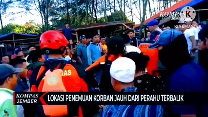 Perahu Nelayan jember terbalik di hajar ombak pantai cemara puger