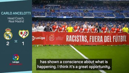 Download Video: Ancelotti encouraged by Valencia punishment and Tebas apology after Vinicius racism case