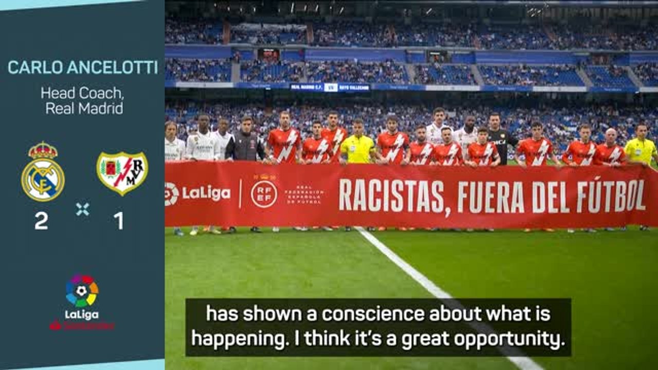 Ancelotti encouraged by Valencia punishment and Tebas apology after Vinicius racism case